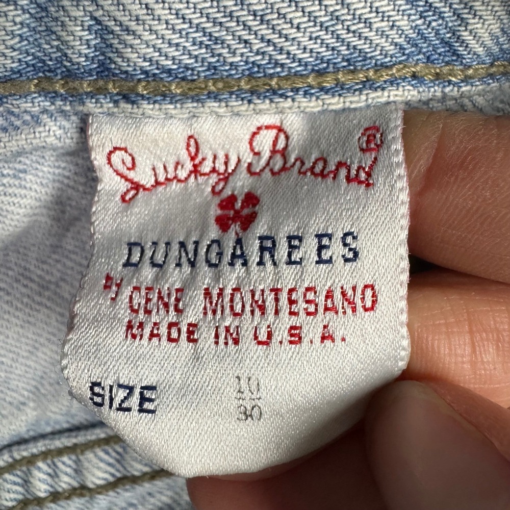 Vintage Lucky Brand Womens Dugarees Jeans Size 10 30 Relaxed Fit Light Wash USA - Picture 2 of 15